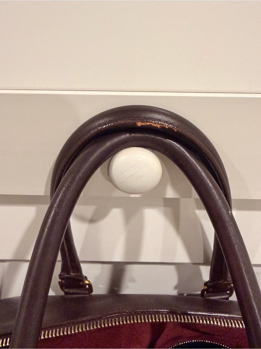 Saint Laurent Chocolate Brown Leather Crossbody Satchel with Gold Hardware - Picture 6 of 6